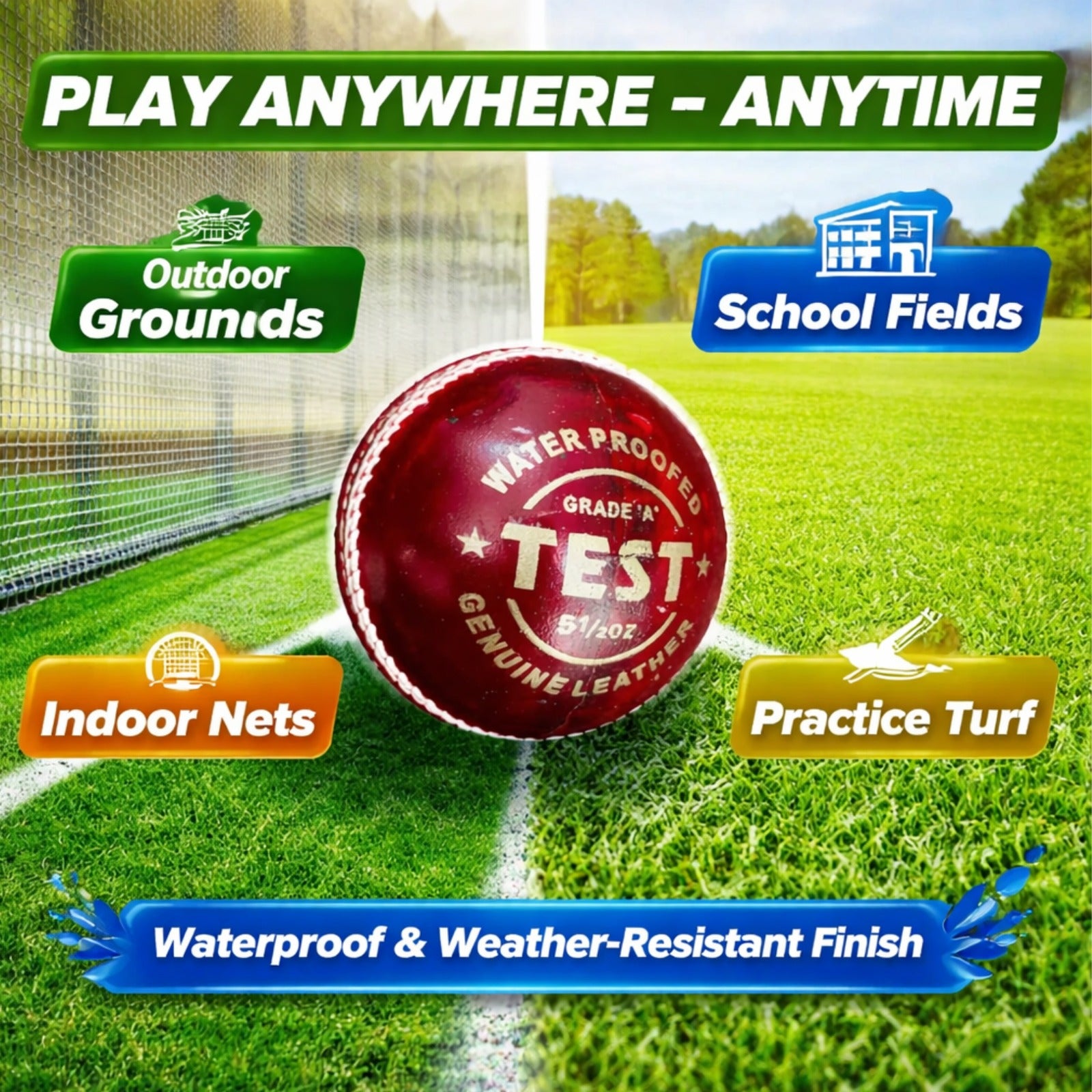 Sterozide Leather Cricket Ball for Practice &amp; Training | for Kids, Youth &amp; Adults | Indoor &amp; Outdoor Cricket, Coaching, Fitness, Recreation | Standard Size Training Ball | Pack of 6 Balls |