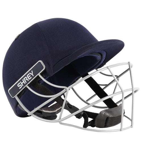 Premium 3.0 Mild Steel Visor Cricket Helmet with Mesh Bag | Rotary Adjustment System, Air Vent Holes | Comfortable Fit (Navy - L)